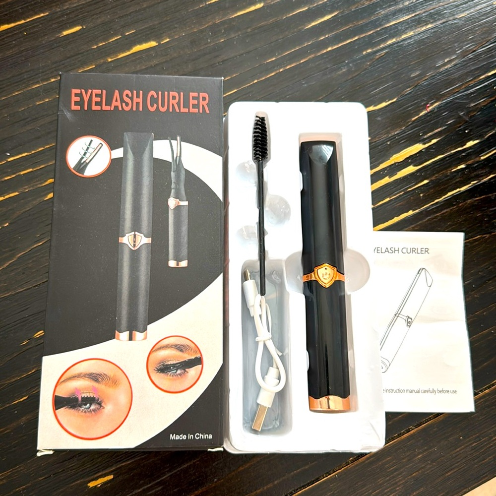 Eyelash Curler Set Electric USB Recharchable Black Gold